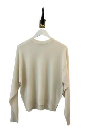 Slouchy Creme Cashmere Crew Sweater