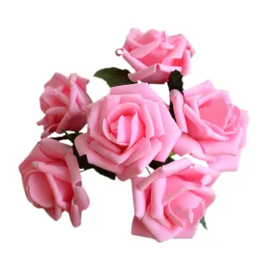 Warm Pink Artificial Flower Supplies Soft Pink Rose